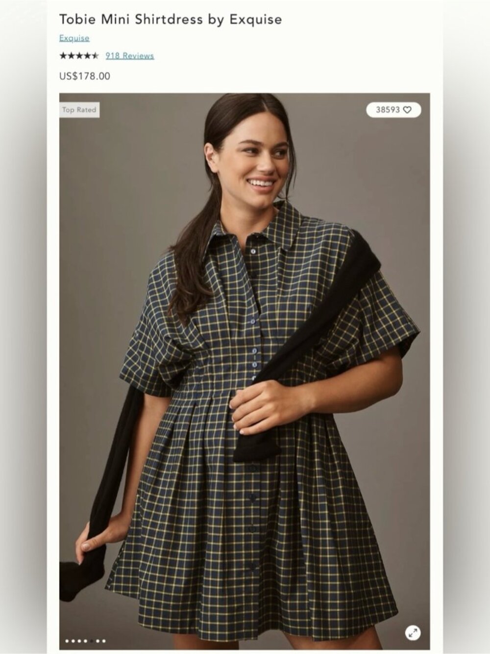 NWT Size 2X - Tobie Mini Shirtdress by Exquise w Pockets Cotton Blend (US$ 178)